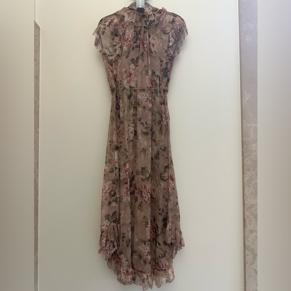 Floral Zimmermann silk short-sleeved, frilly, dress, with slip. Size 0. - Picture 6 of 6
